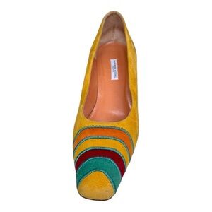 Philippe Model Suede Multicolor Colorblock Heels 37.5 (Fits US 8–8.5)